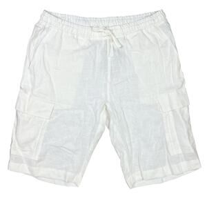 Magic Linen Oeko-Tex Certified White Casual Shorts Pockets Size XXL NWT